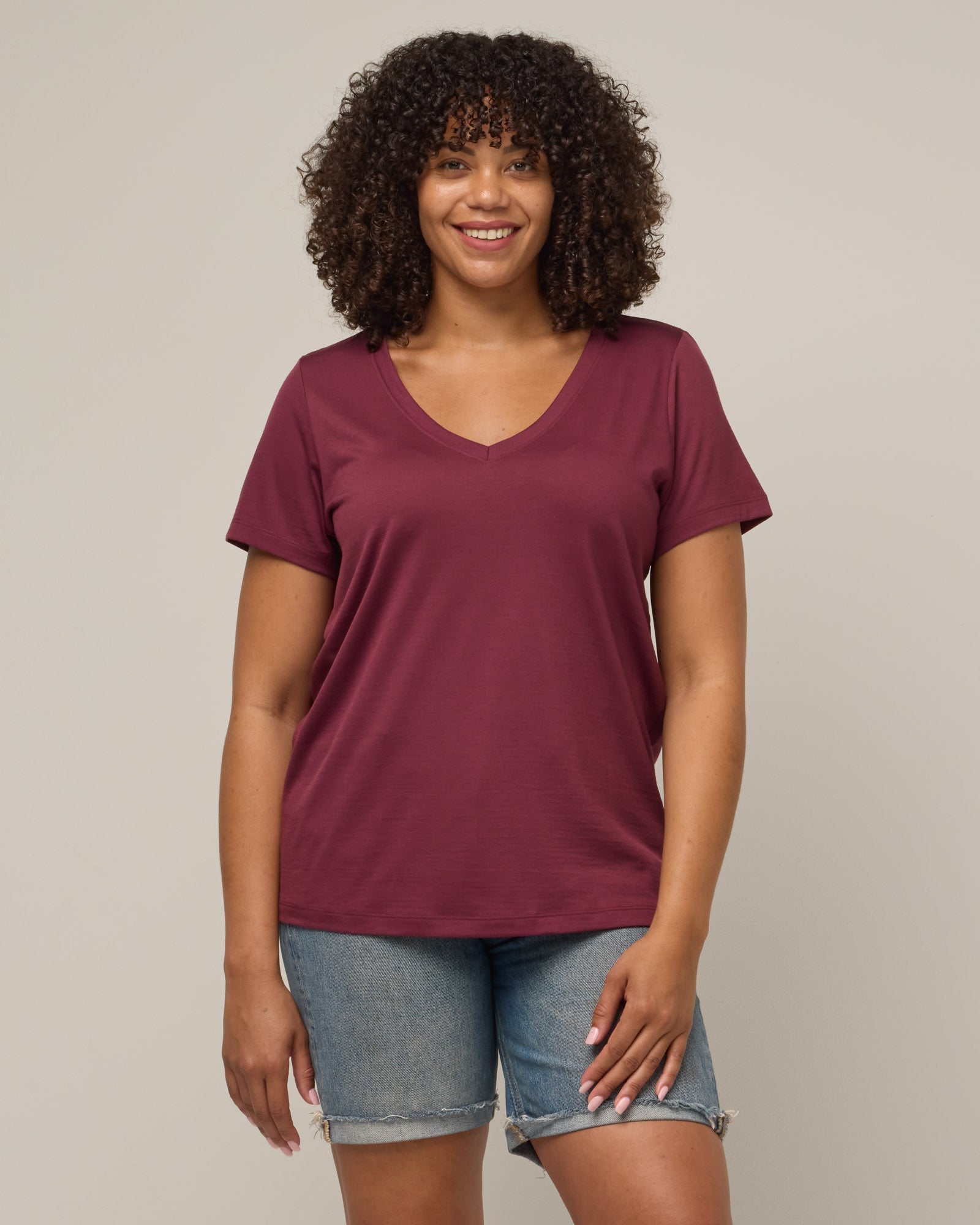 T-shirt à col en V Morgan