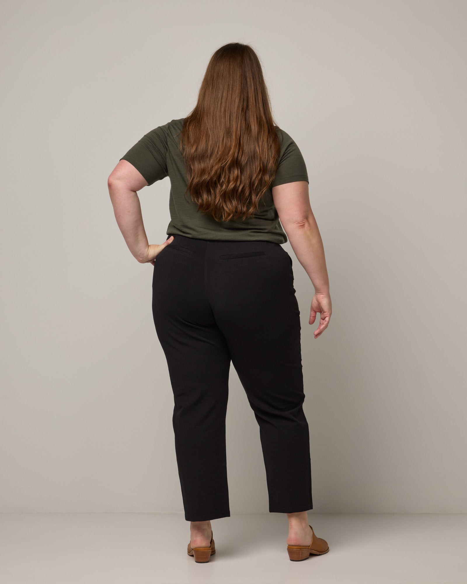 Pantalon droit en point de Rome Rosso