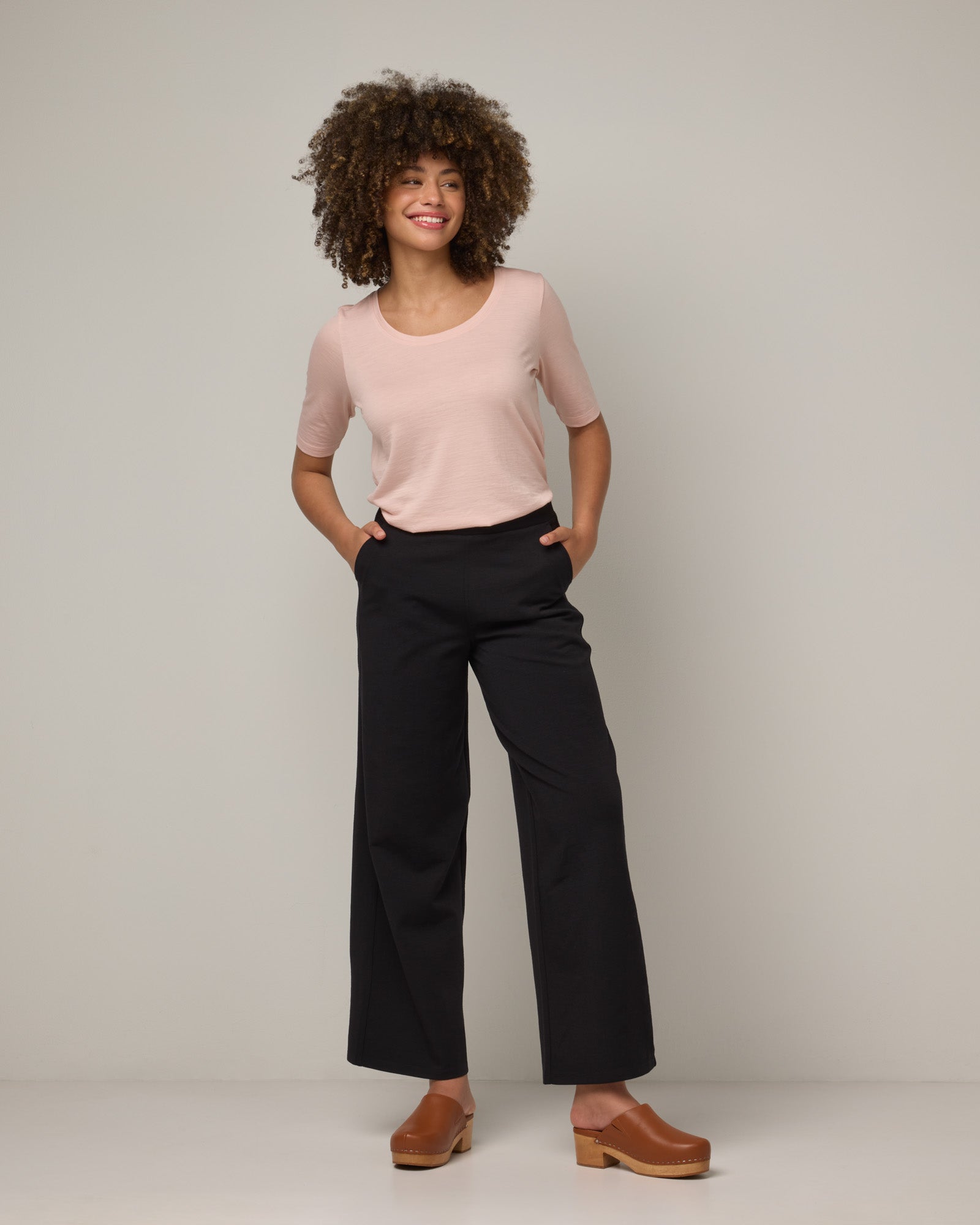 Pantalon Ponte à jambe large Lane