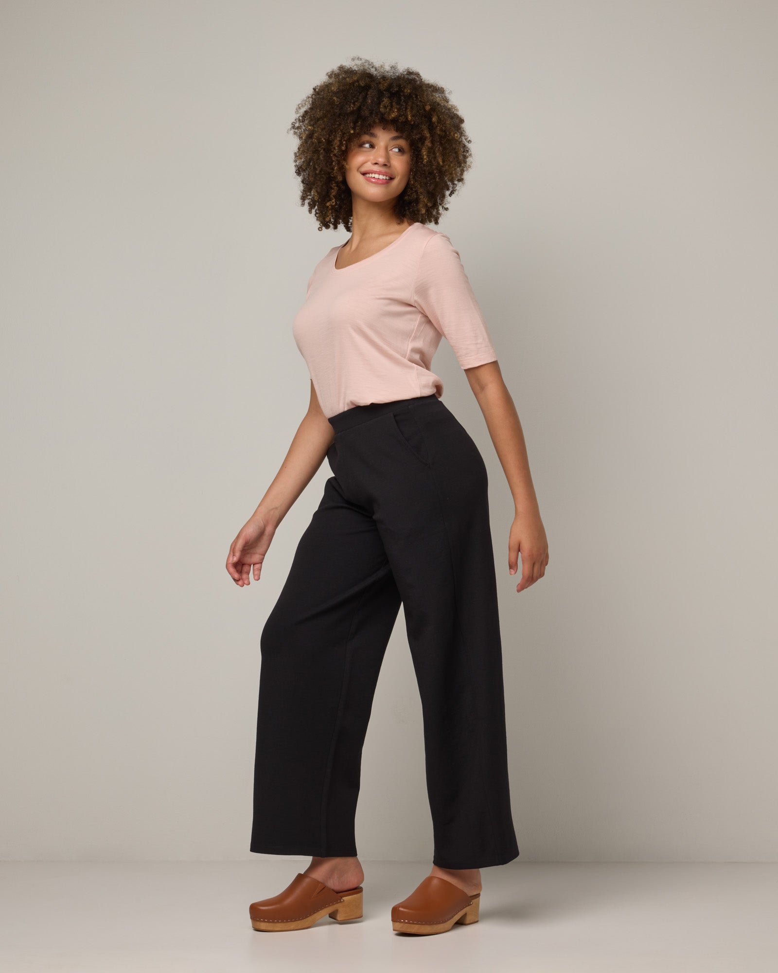 Pantalon Ponte à jambe large Lane