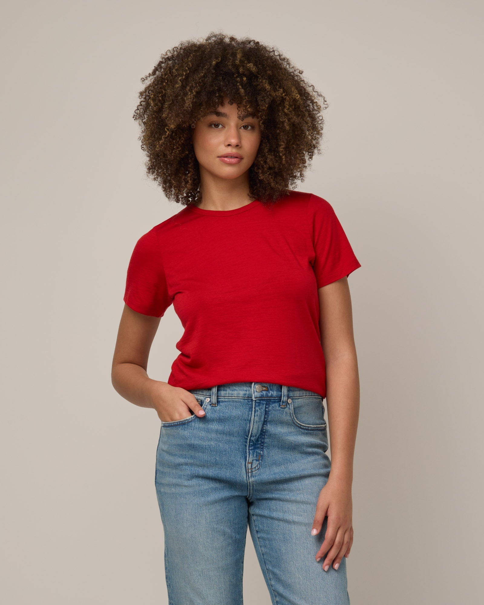 T-shirt ajusté Cara 100 % laine