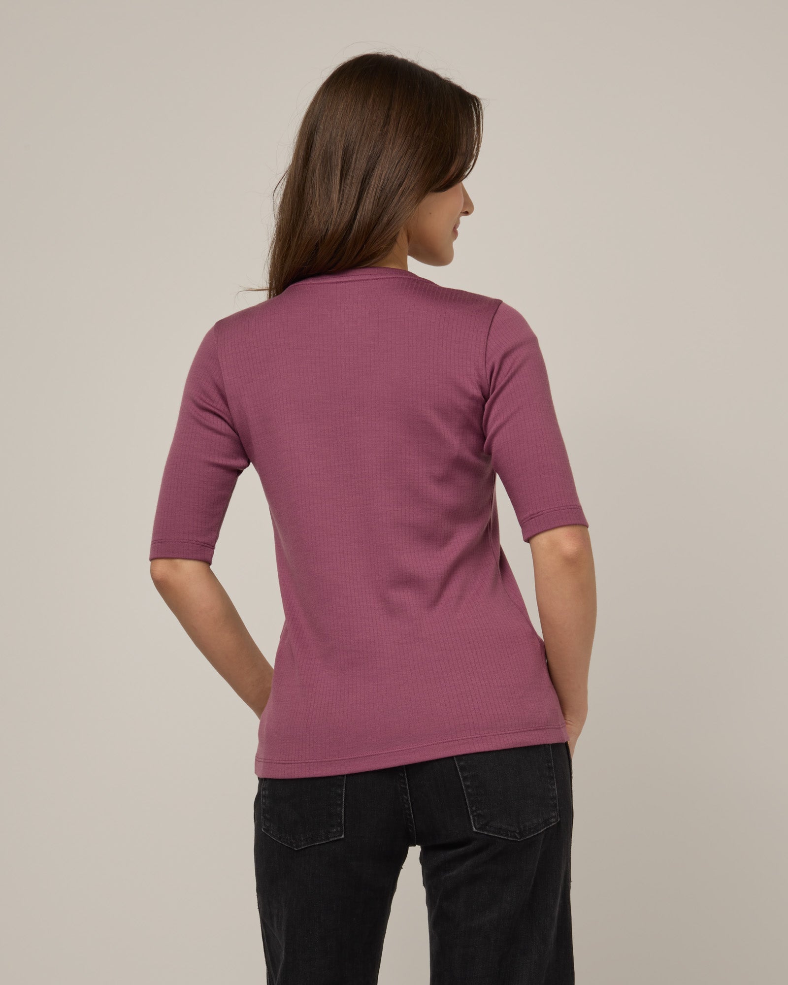 T-shirt côtelé à manches coudées Celine