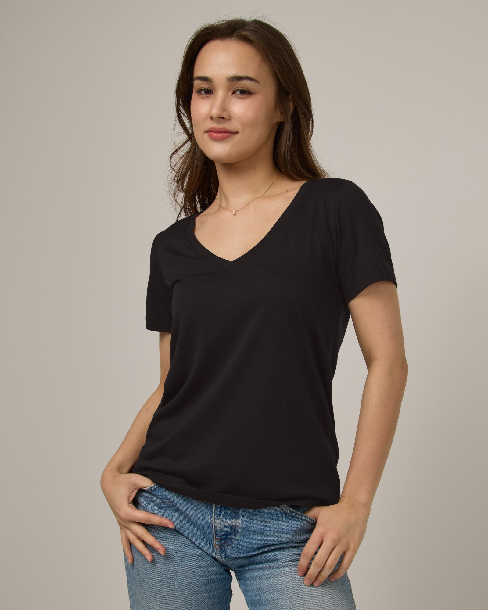T-shirt à col en V Morgan