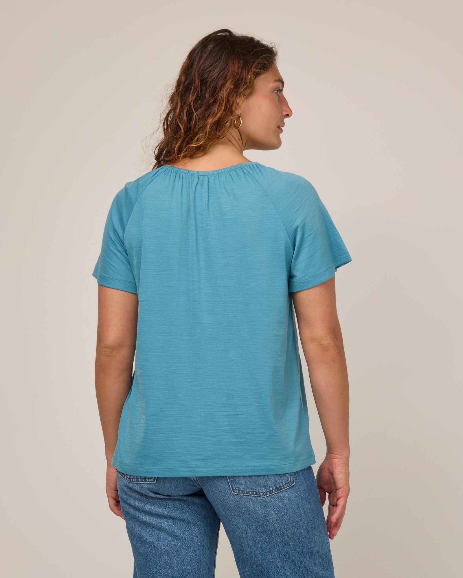 T-shirt à col froncé Lilah Signature