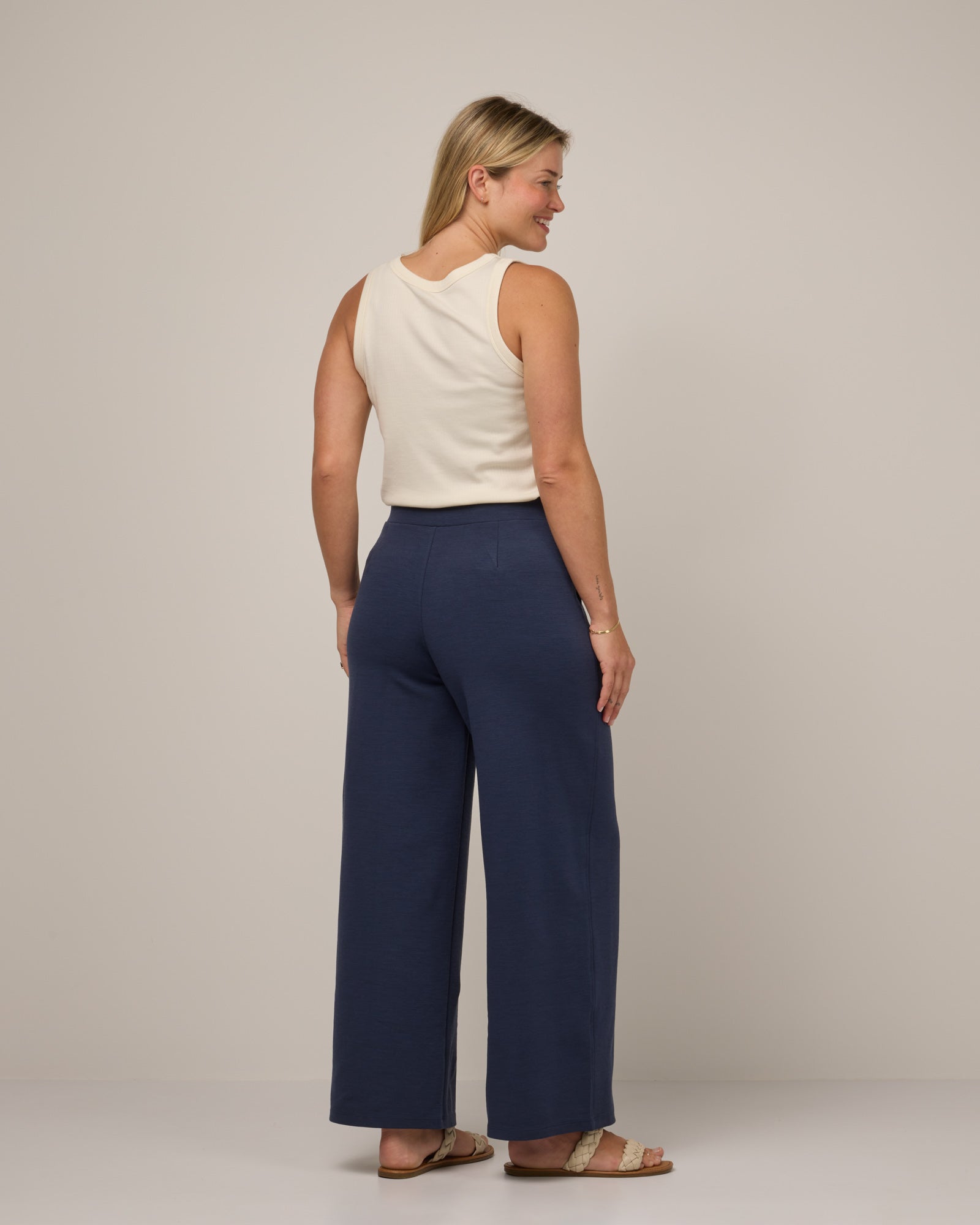 Pantalon Ponte à jambe large Lane