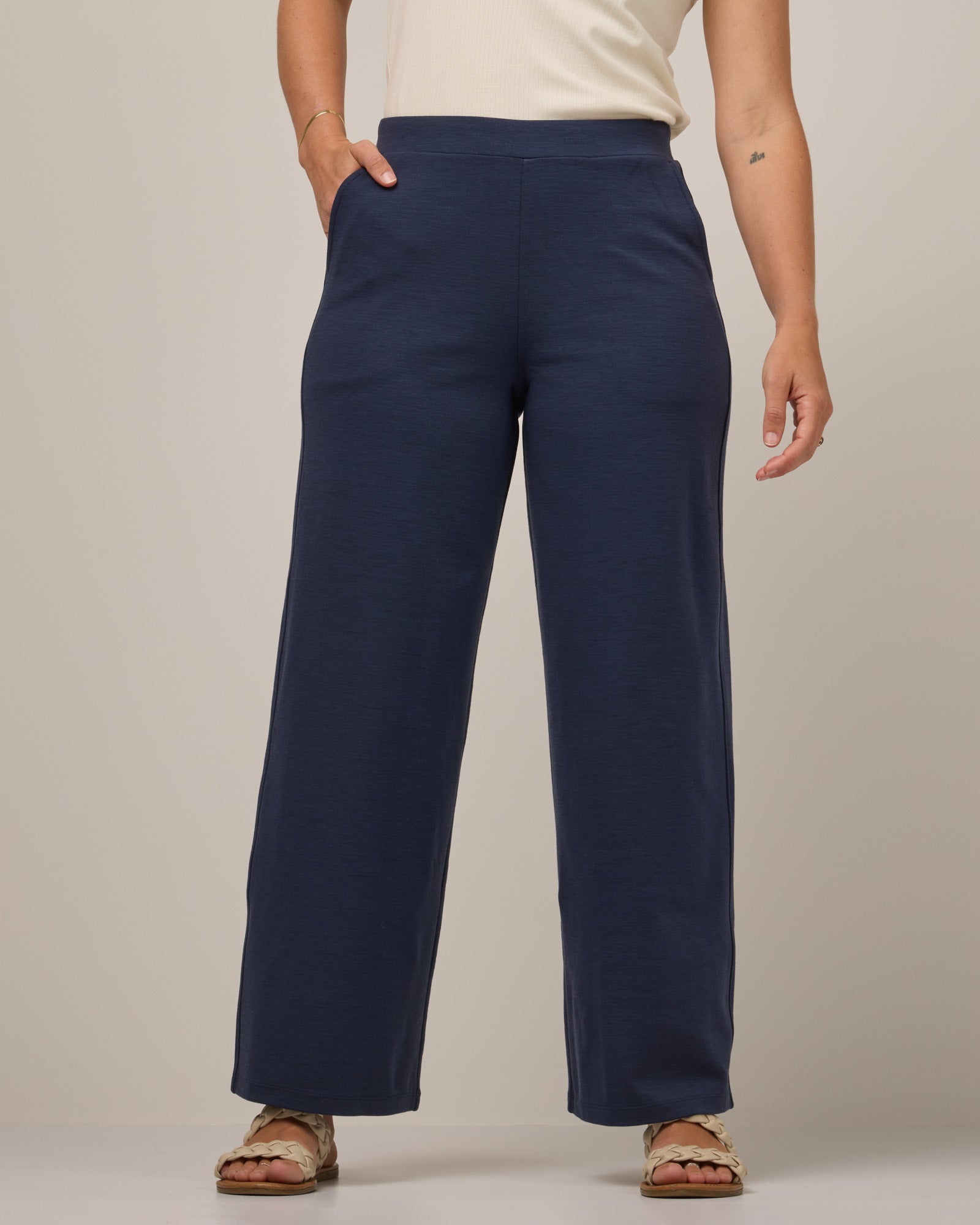 Pantalon Ponte à jambe large Lane
