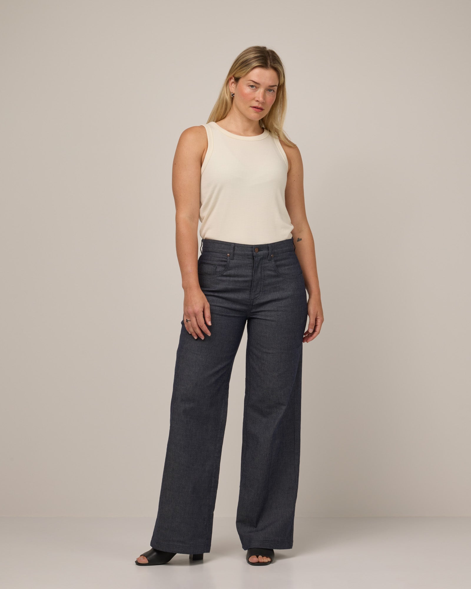 Jean en denim à jambe large Beck
