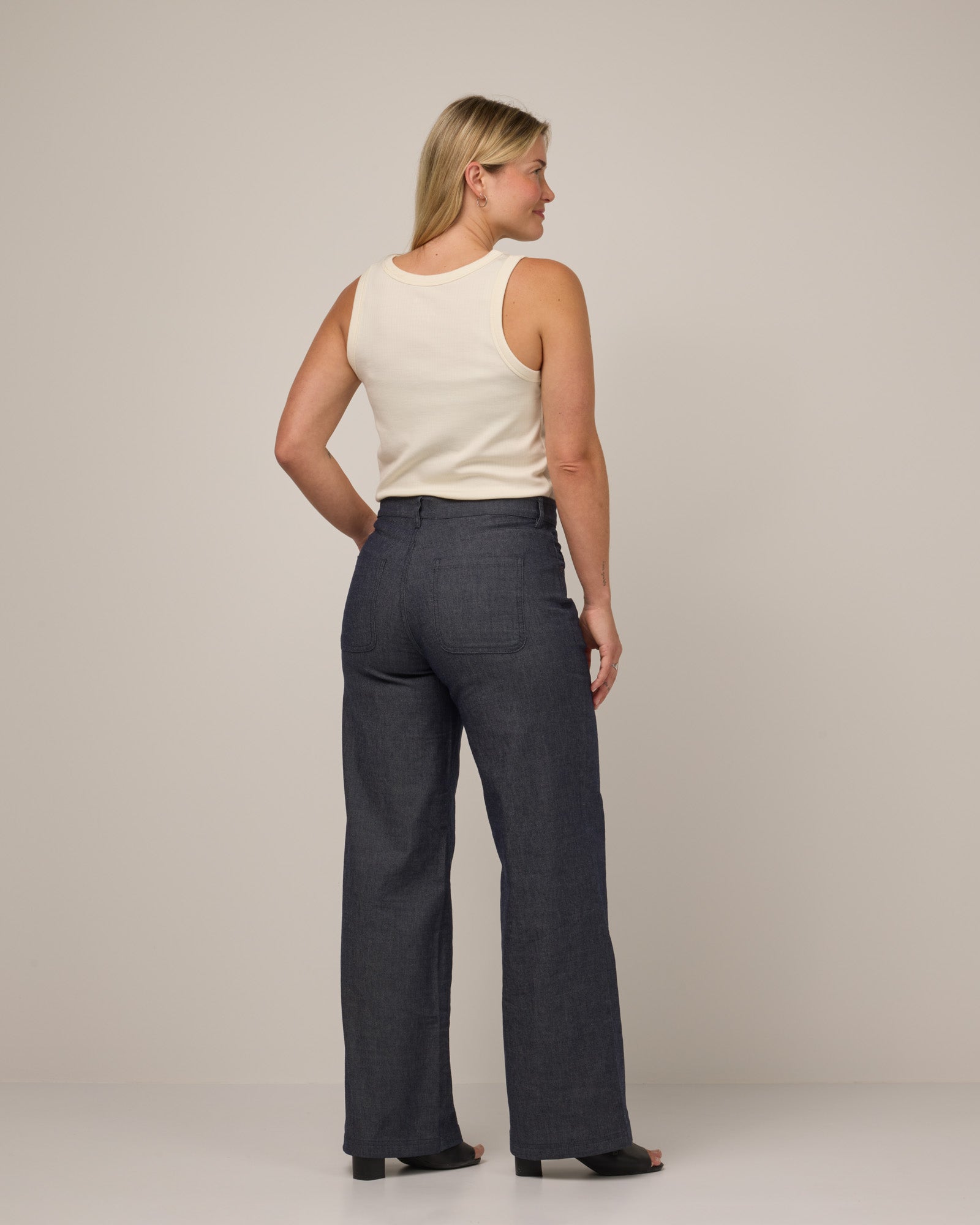 Jean en denim à jambe large Beck