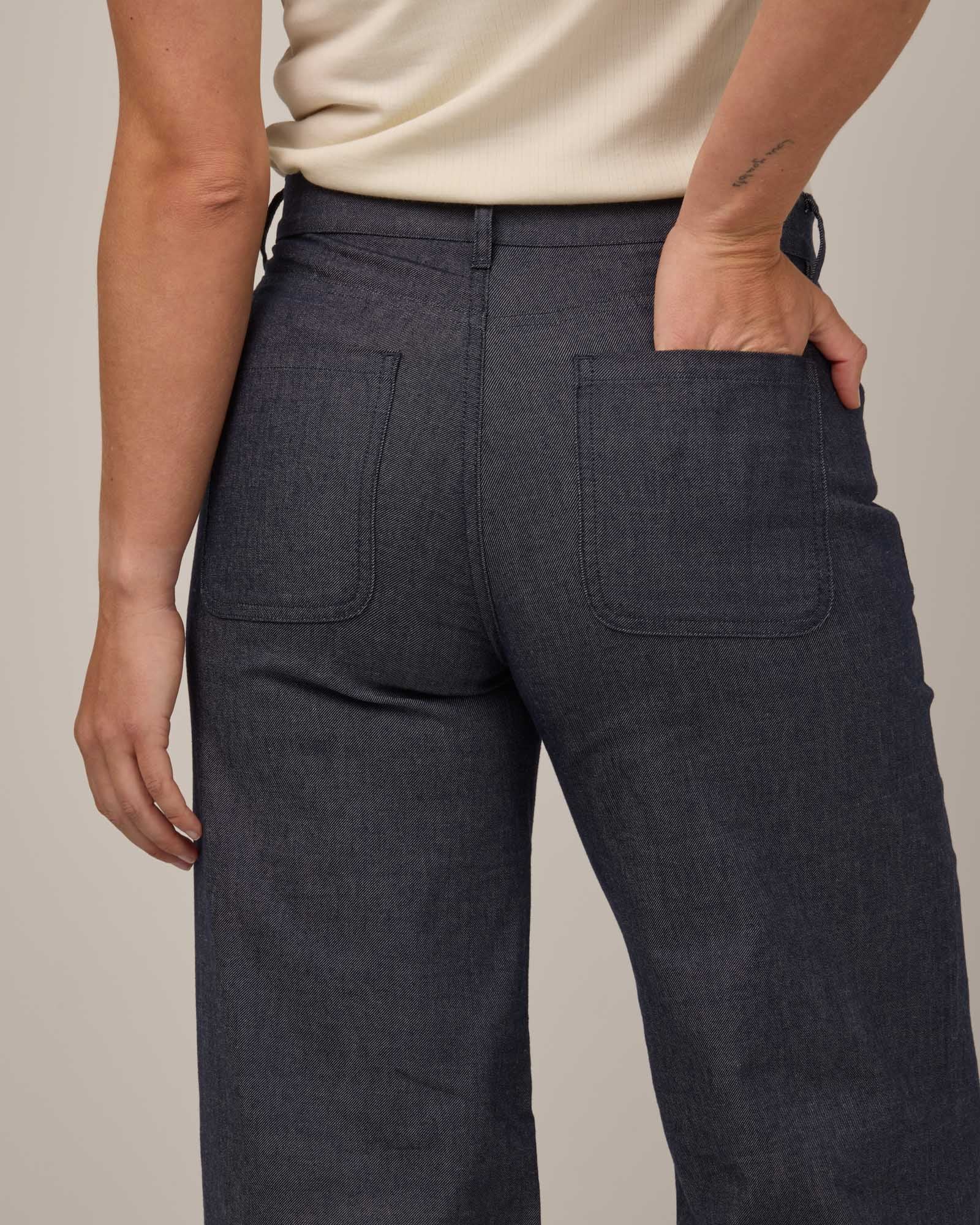 Jean en denim à jambe large Beck