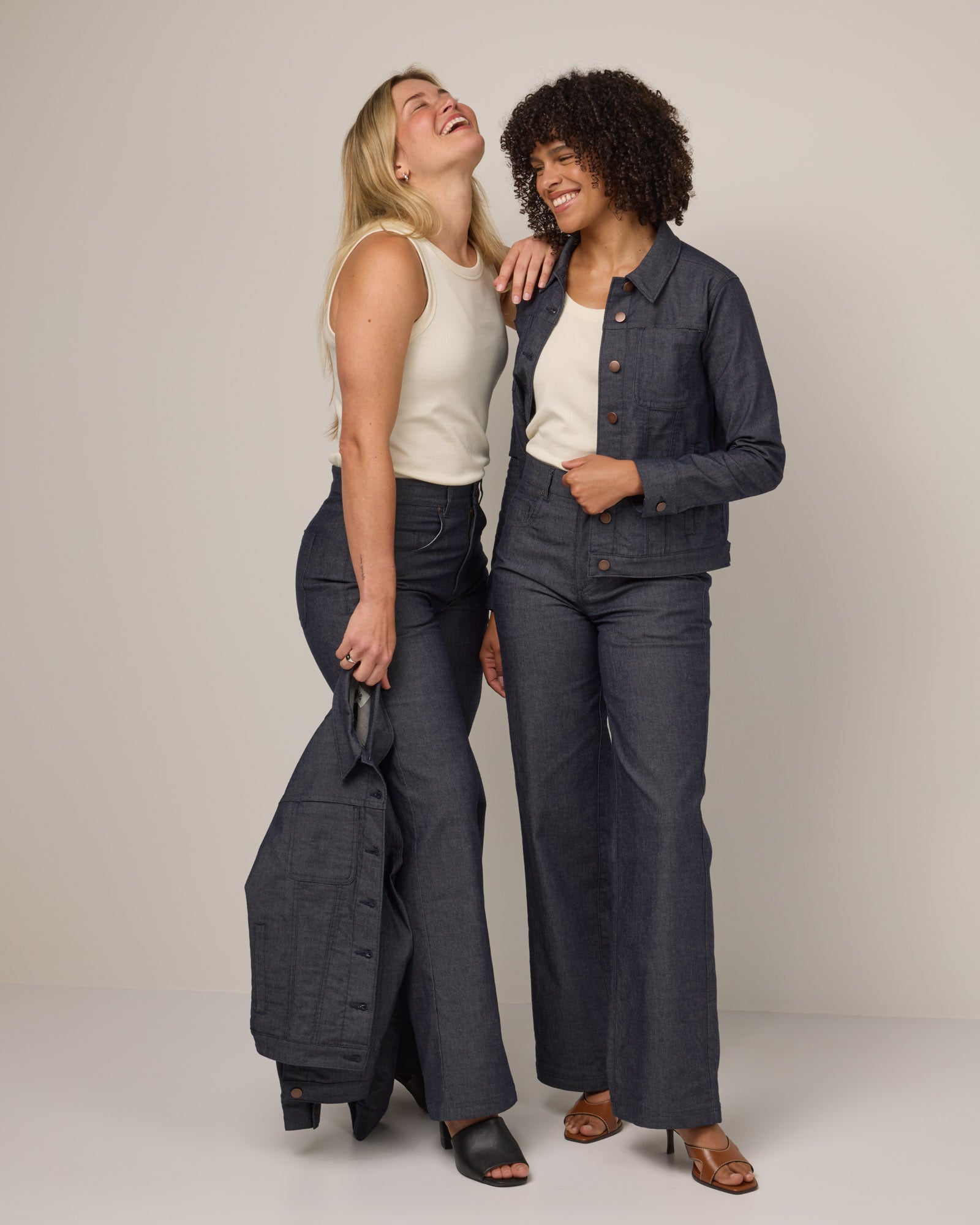 Jean en denim à jambe large Beck