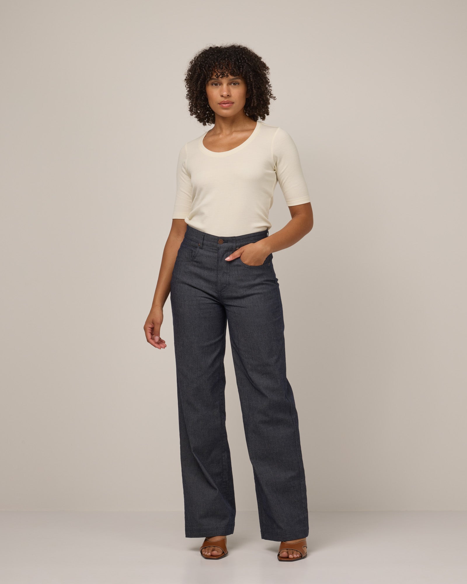 Jean en denim à jambe large Beck