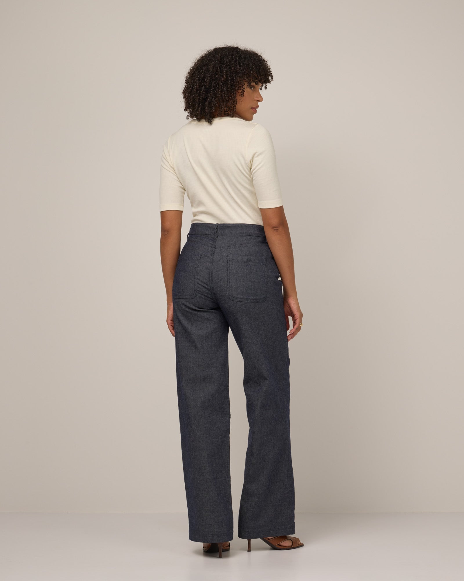 Jean en denim à jambe large Beck