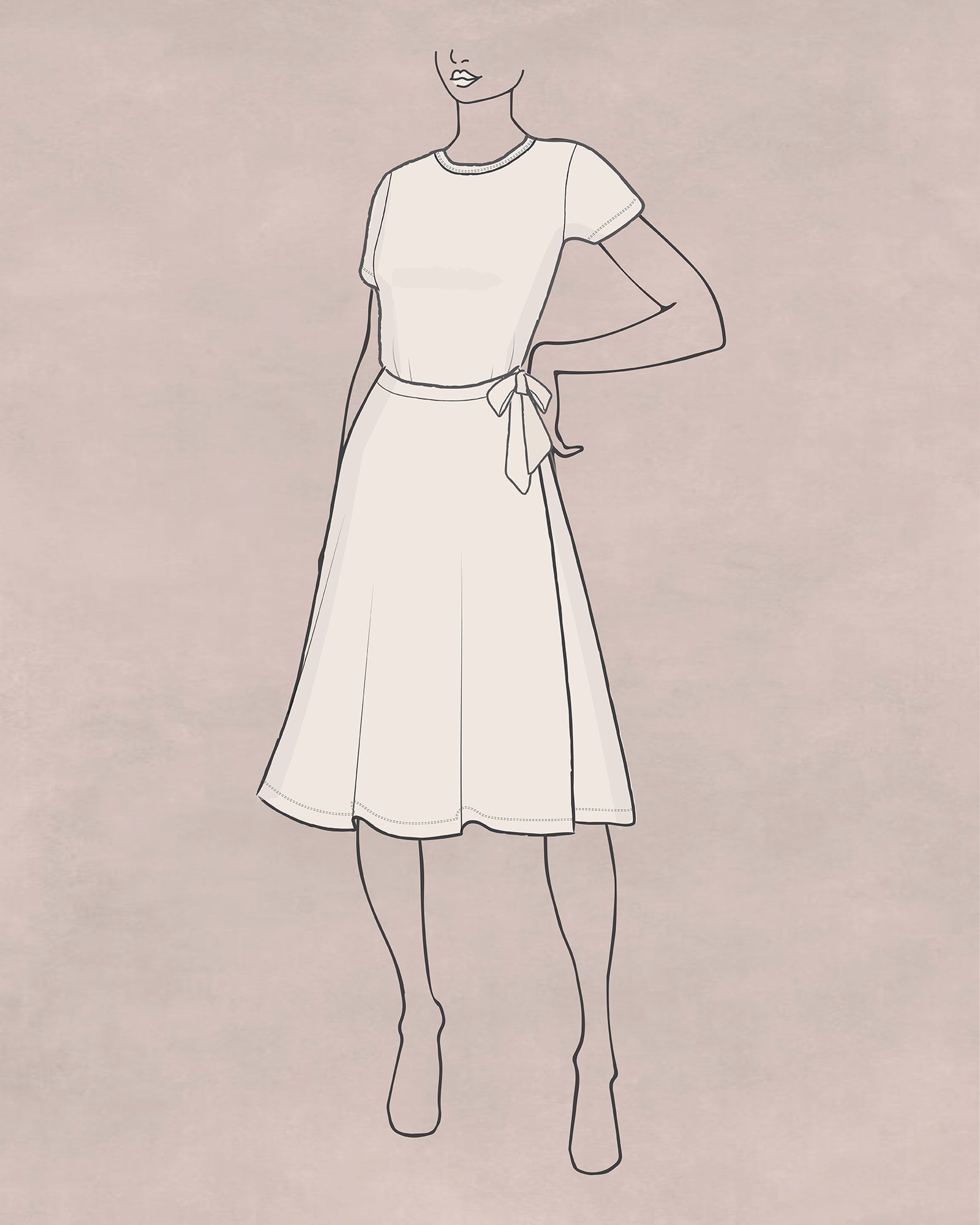 Jupe portefeuille en jersey (Design Studio)