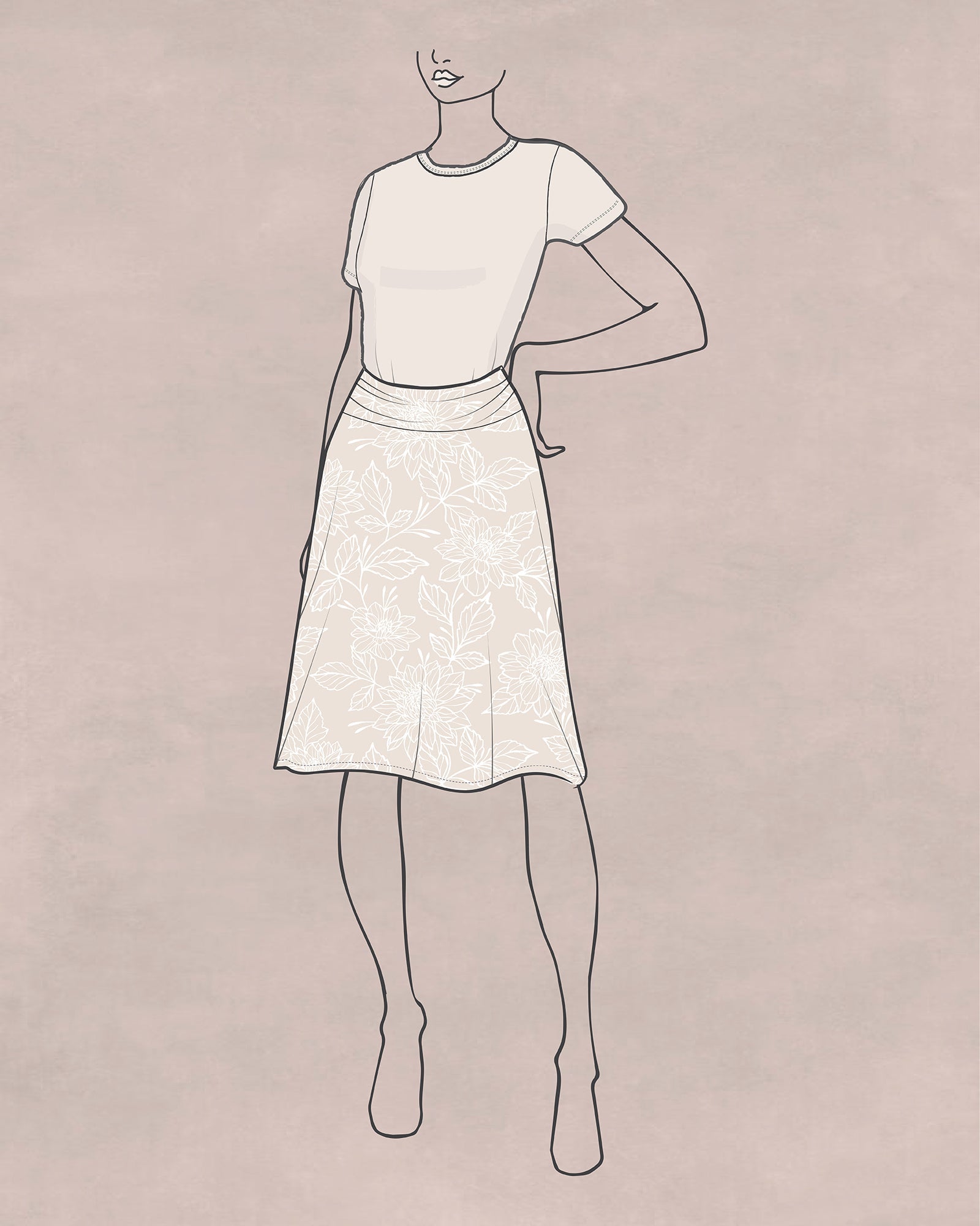 Jupe en jersey imprimé (Design Studio)