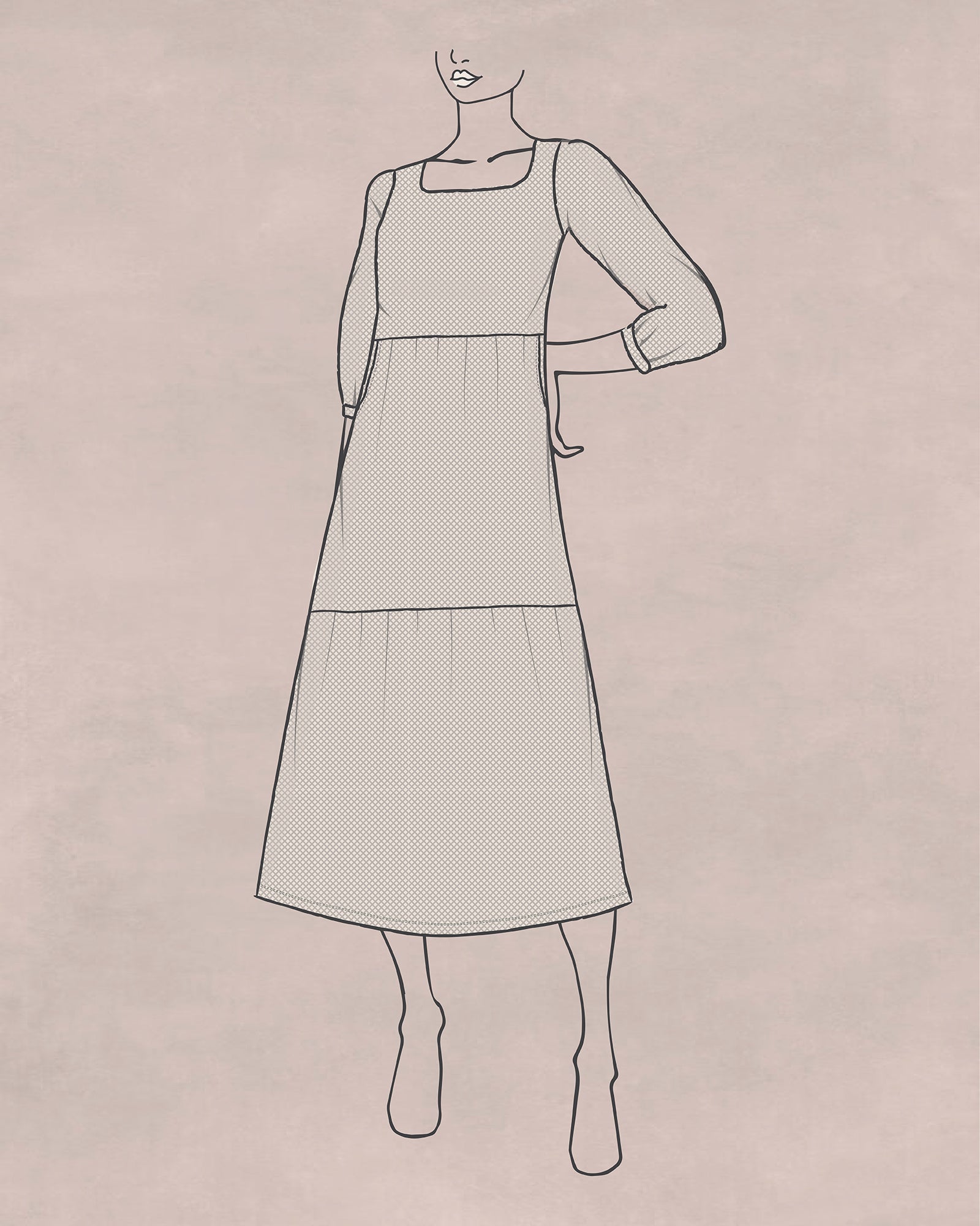 Robe à volants en nid d'abeille (Design Studio)